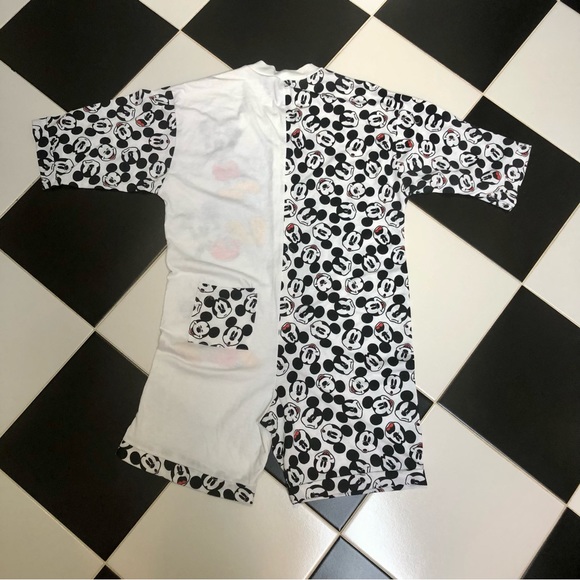 Vintage 90s Disney Romper Jumpsuit Mixed Print Pajama Loungewear Rare sz Medium - Picture 7 of 14